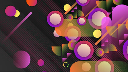 vector flat design geometric shapes background in colorful gradient style