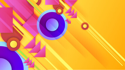 vector flat design geometric shapes background in colorful gradient style