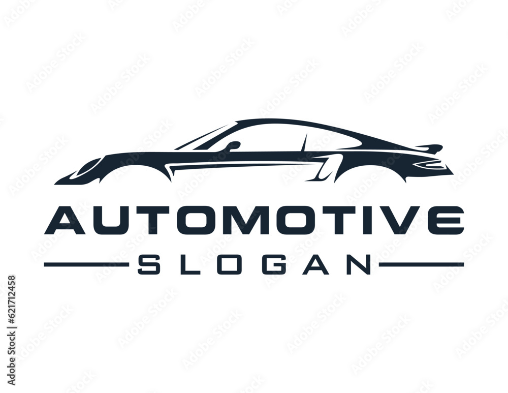 Poster logo design about automotive on a white background. created using the coreldraw application.
