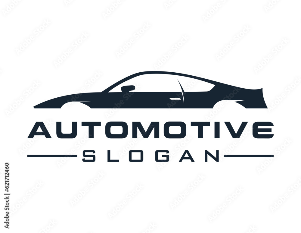 Poster logo design about automotive on a white background. created using the coreldraw application.