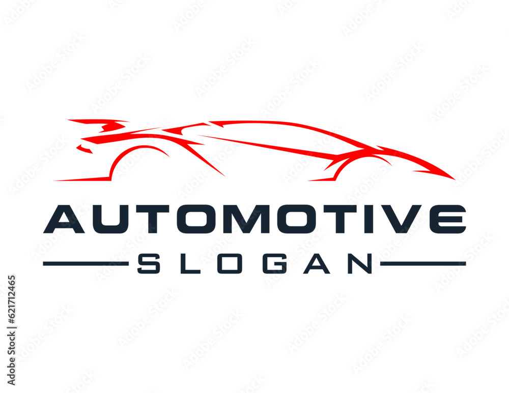 Poster logo design about automotive on a white background. created using the coreldraw application.