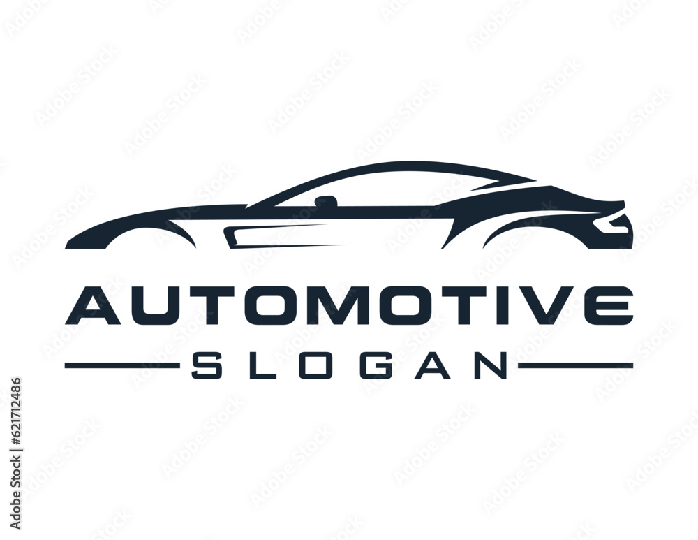 Poster logo design about automotive on a white background. created using the coreldraw application.