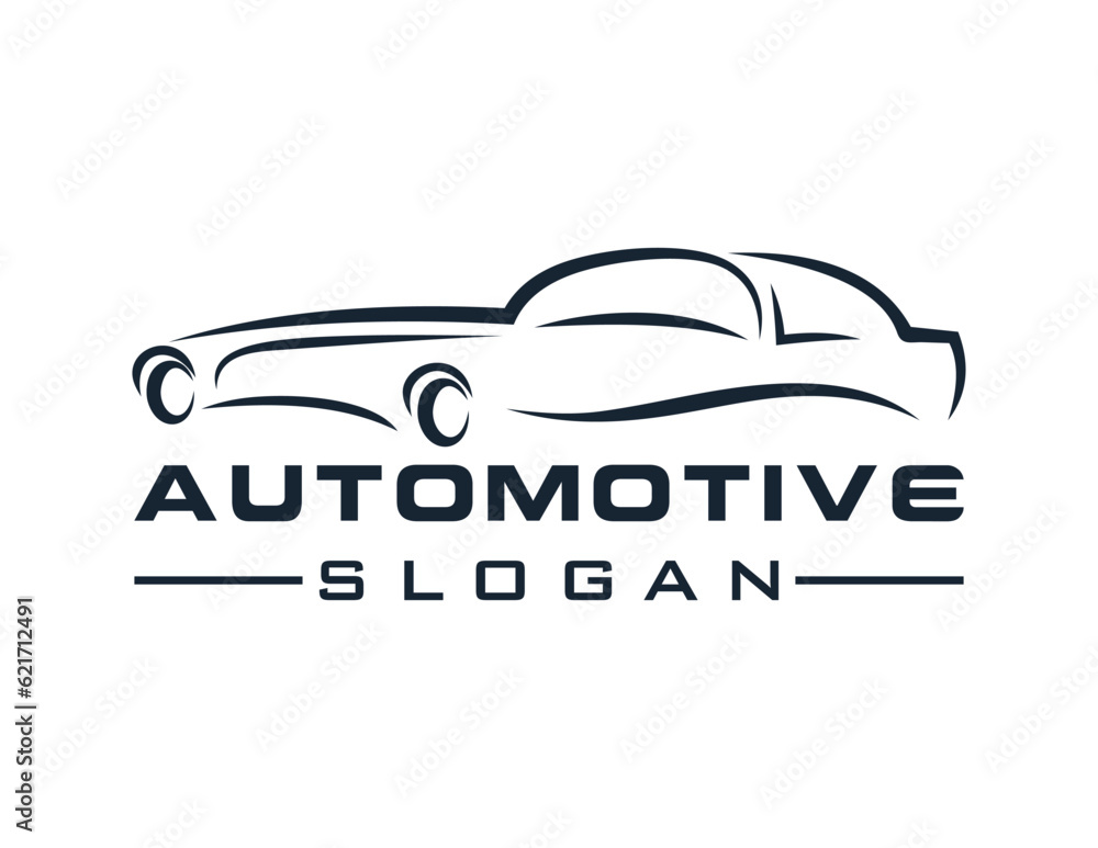 Poster logo design about automotive on a white background. created using the coreldraw application.