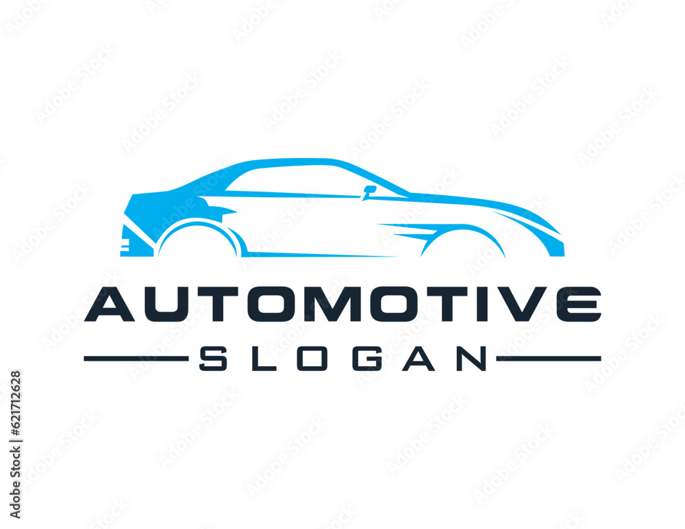 Poster logo design about automotive on a white background. created using the coreldraw application.