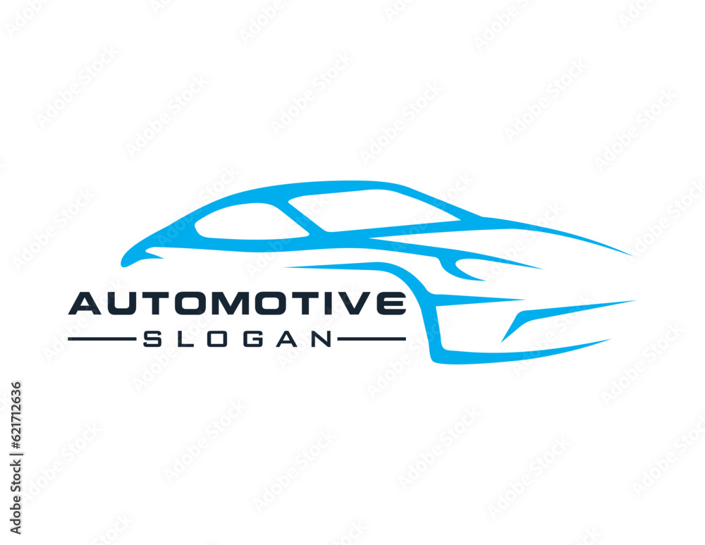 Poster logo design about automotive on a white background. created using the coreldraw application.