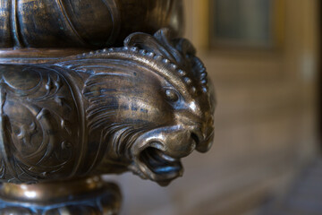 bronze lion statue
