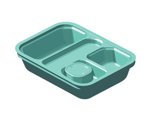 Green plastic container for lunch