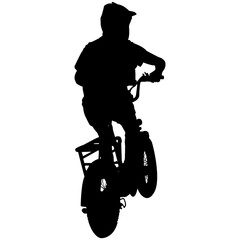 silhouette of a biker with an electric bike