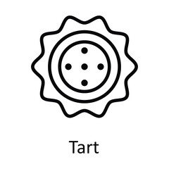 Tart Vector outline Icon Design illustration. Food and Drinks Symbol on White background EPS 10 File 