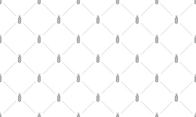 Grey wheat seamless pattern. Vector Repeating Background.