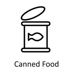 Canned Food Vector outline Icon Design illustration. Food and Drinks Symbol on White background EPS 10 File 