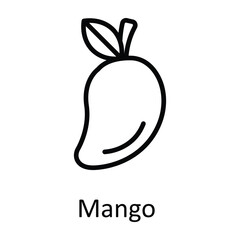 Mango Vector outline Icon Design illustration. Food and Drinks Symbol on White background EPS 10 File 
