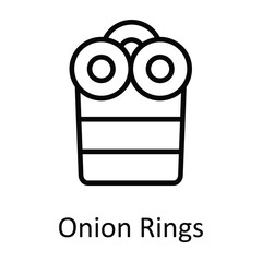 Onion Rings Vector outline Icon Design illustration. Food and Drinks Symbol on White background EPS 10 File 