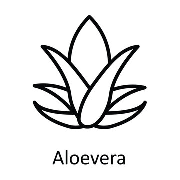 Aloevera Vector outline Icon Design illustration. Food and Drinks Symbol on White background EPS 10 File 
