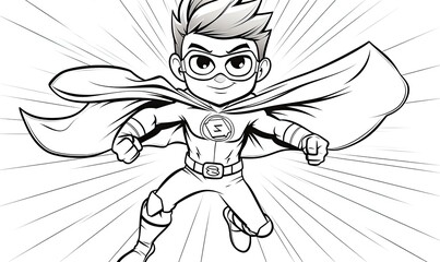 Get creative and color the powerful cartoon superhero's line art.