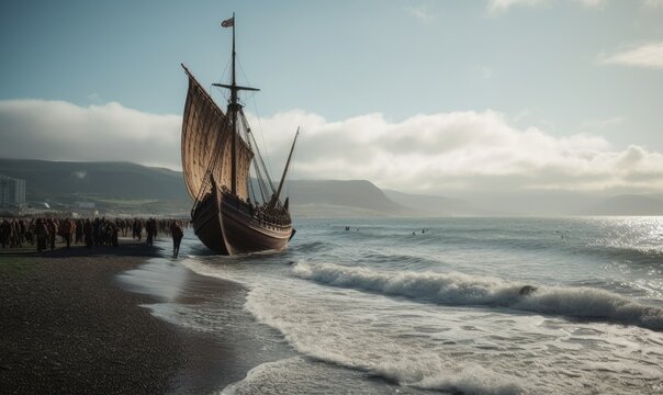 The vikings sailed their ship to the shore Creating using generative AI tools