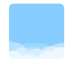 illustration icon of blue sky cloud with copy space of your text 