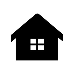 House glyph icon. Vector silhouette of building isolated on white