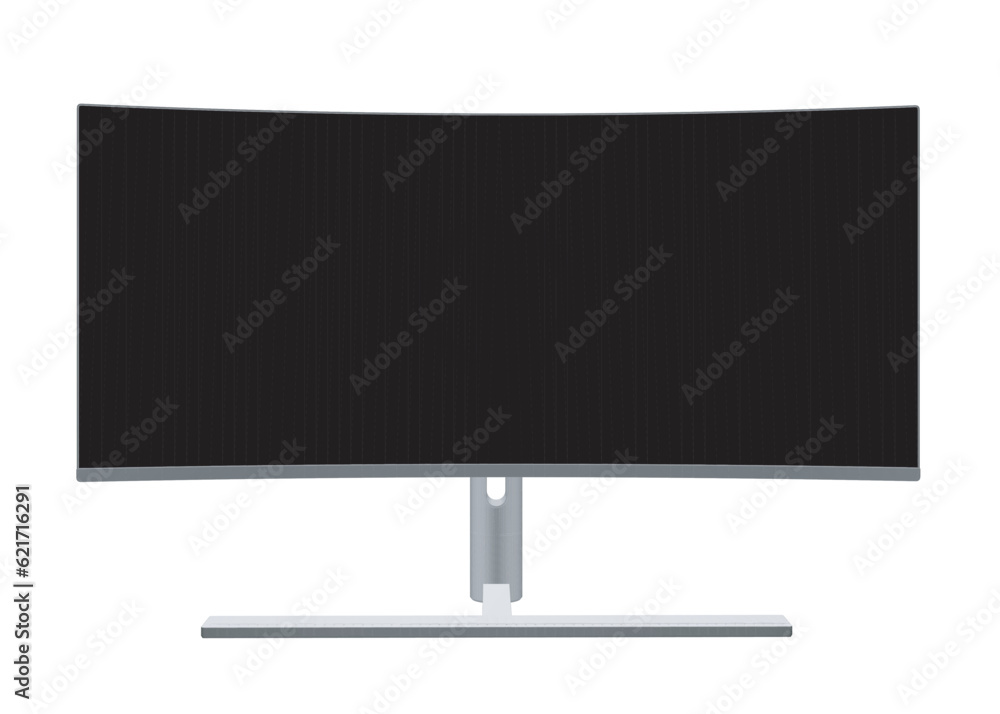 Poster polygonal of modern thin frame display computer monitor vector illustration. 3d.