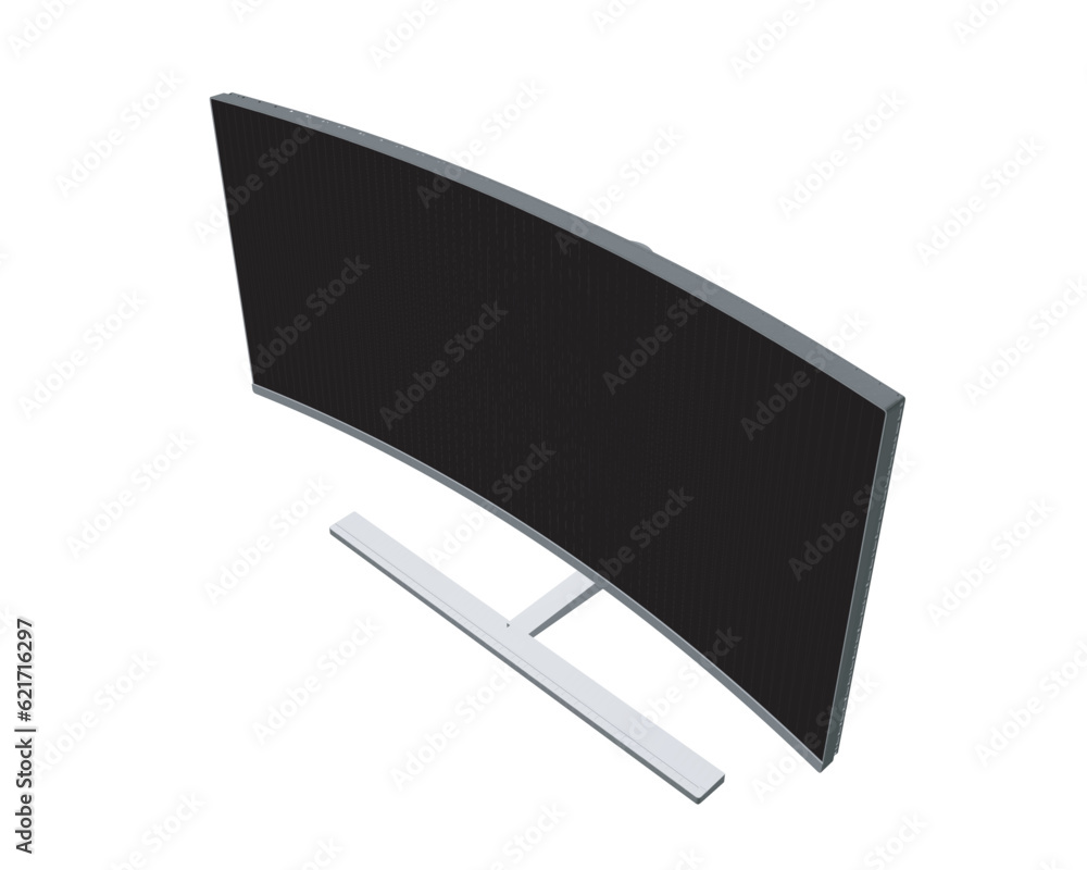 Poster polygonal of modern thin frame display computer monitor vector illustration. 3d.