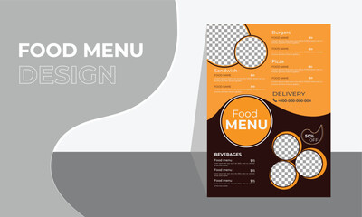 Vector template menu Restaurant Menu Layout. food menu design special food offer. Food Menu Elegant Design. Simple Restaurant Food Menu Layout.