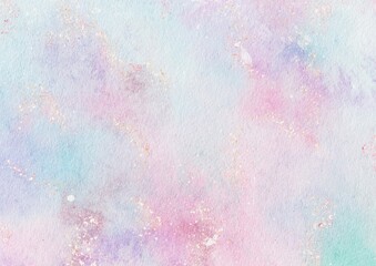 Abstract blue and pink painted watercolor background texture, pastel watercolor design with digital painted for template.