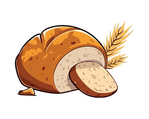 Organic baguette baked with wheat and seeds