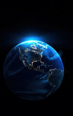 Naklejka premium The Earth in the Cosmic Sky,created with generative ai tecnology.