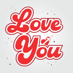 Vector Valentine's Day vector romantic lettering i love you