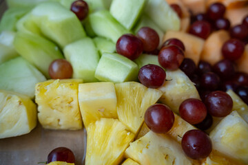 fruit platter served with fresh organic fruits