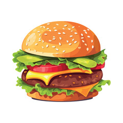 Grilled cheeseburger meal with fresh vegetables