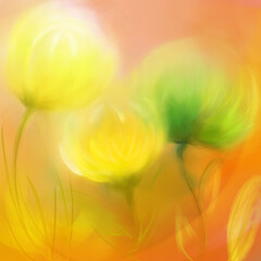 따뜻한 느낌의 꽃그림