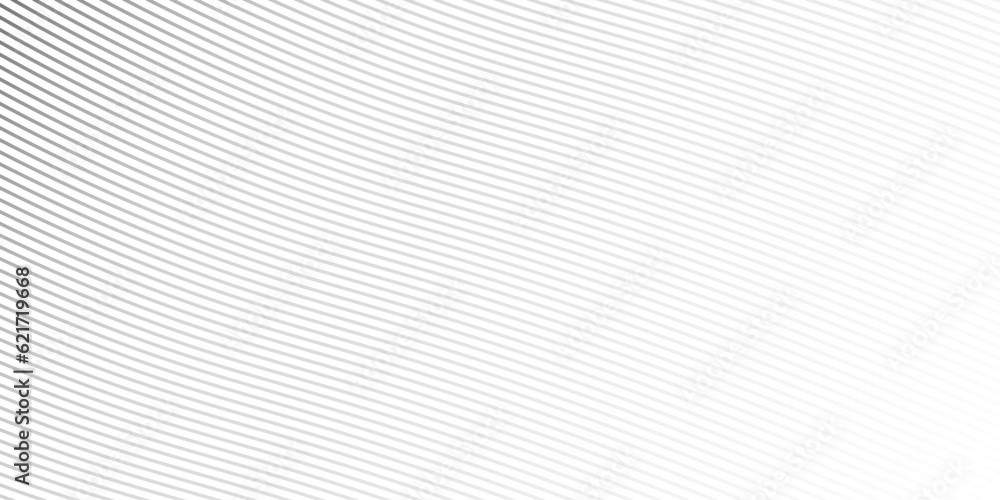 Poster abstract black and white vector background with curve lines and waves. diagonal lines halftone effec