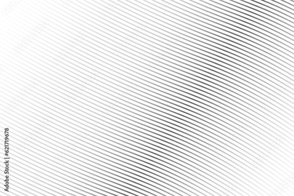 Poster abstract black and white vector background with curve lines and waves. diagonal lines halftone effec