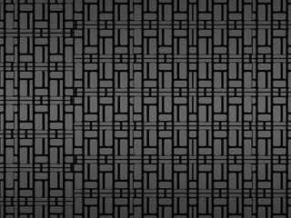 Black perforated metal plate. Black metal texture steel background. Perforated metal sheet. Abstract dark gray circle mesh pattern background texture. Black metallic background.