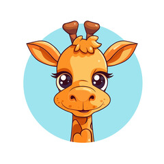 Adorable Giraffe Cartoon Vector Illustration for Children's T-Shirts, Books, and More - Captivating Wildlife Design for Sublimation Printing and Nursery Decor