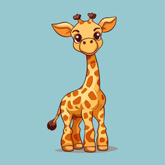 Adorable Giraffe Cartoon Vector Illustration for Children's T-Shirts, Books, and More - Captivating Wildlife Design for Sublimation Printing and Nursery Decor