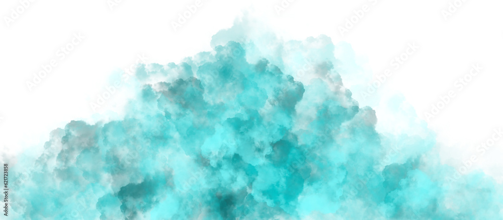 Wall mural Realistic sky blue explosive smoke on transparent background