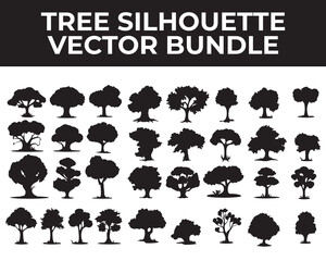 Tree silhouette vector bundle