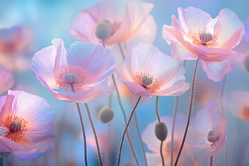 Fototapeta premium Beautiful Poppy Flowers Abstract Background