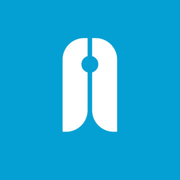 Simple modern creative letter A logo design. Letter A monogram Logo with blue background