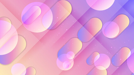 vector purple pink yellow background with rounded shapes