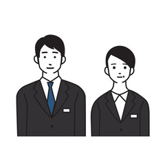 スーツ姿のシンプルな男女のイラスト
