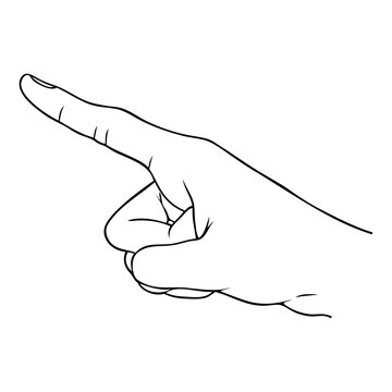 hand pointing sketch illustration
