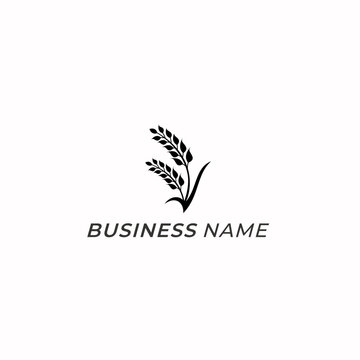 design logo creative rice field agriculture