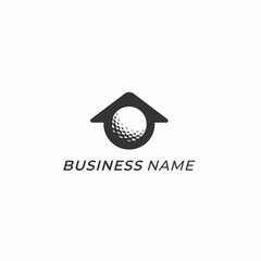 design logo combine home and ball golf