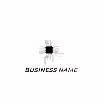 design logo creative chip electronics