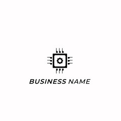 design logo creative chip electronics