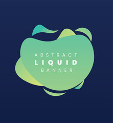 Abstract fluid shape vector banner template. Cyan fluid shape vector icon background for multipurpose use