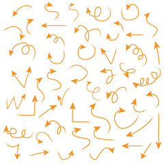 Collection of bright bidirectional arrows. Gradient multicolored arrows on white background. Vector cartoon illustration.